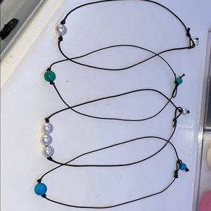 4 fake pearl chokers!